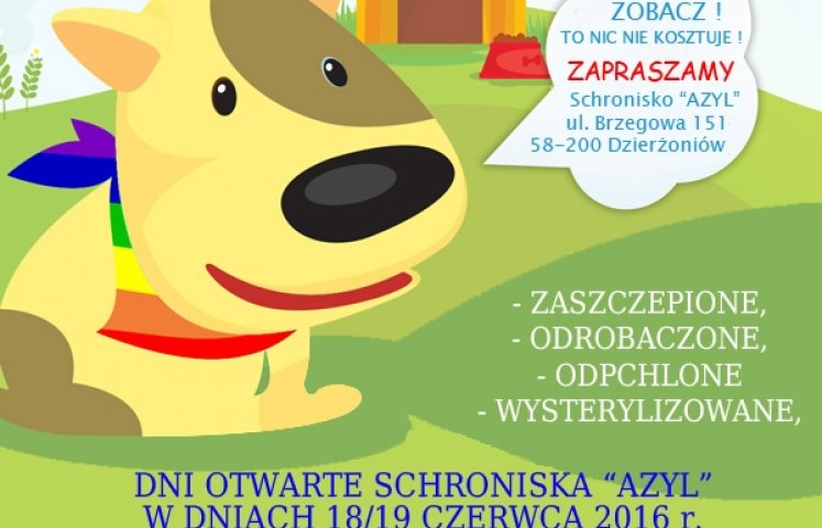 18 i 19 czerwca warto odwiedzić dzierżoniowskie schronisko dla zwierząt. Dni otwarte to m.in. możliwość bezpłatnej adopcji zwierzaka Będzie też można wziąć udział w loterii fantowej.