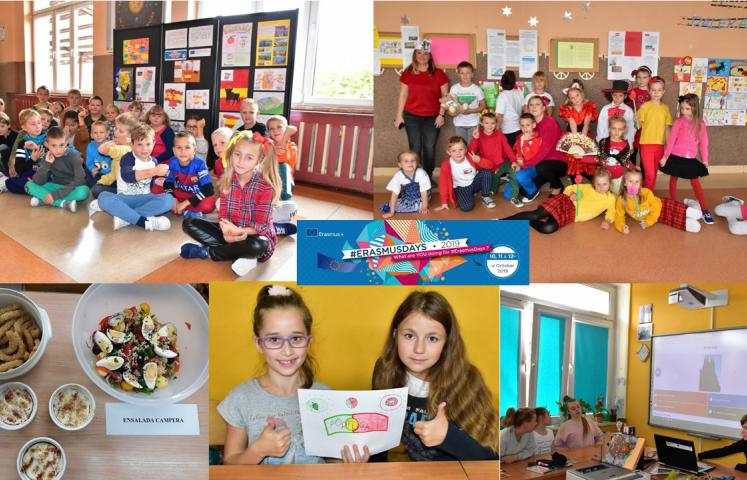 Uczniowie Szkoły Podstawowej nr 9  im. Mikołaja Kopernika w Dzierżoniowie poznawali kraje szkół partnerskich realizowanych w szkole projektów Erasmus+. 10 i 11 października obchodzone tam były Erasmus Days 2019.