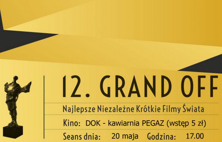 Dzierżoniowski Ośrodek Kultury zaprasza na 12 edycję GRAND OFF. To replika festiwalu, na której zostaną wyświetlone najlepsze niezależne krótkie filmy świata. Na festiwal nadesłano 3964 filmów ze 123 krajów całego świata. Cześć z nich będzie można obejrzeć w Jazz Caffe Pegaz w DOK-u 20 maja od godz. 17.00. 