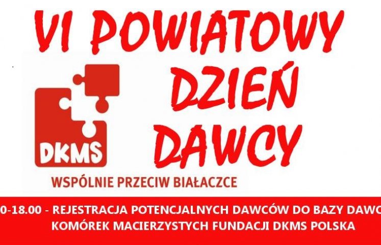 W ramach VI Powiatowego Dnia Dawcy 1 czerwca między 10.00-18.00 potrwa rejestracja potencjalnych dawców szpiku do bazy dawców komórek macierzystych Fundacji DKMS Polska. Od godz. 9.00 do 16.00 będzie natomiast można oddać krew w Zespole Szkół nr 3 w Dzierżoniowie.