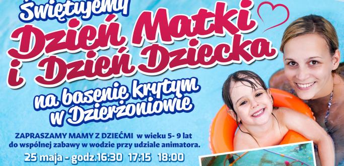 Specjalna ofertę zabaw w wodzie na święto mam i dzieci przygotował dzierżoniowski ośrodek sportu i rekreacji. Na basen zapraszamy mamy z dziećmi w wieku od 5 do 9 lat.