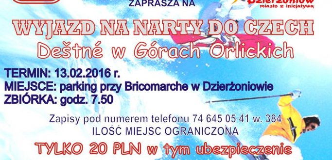 Spragniony narciarskich wrażeń? Oddaj się białemu szaleństwu z dzierżoniowskim Ośrodkiem Sportu i Rekreacji. 13 lutego zaprasza on miłośników sportów zimowych w Góry Orlickie do Czech. Koszt to zaledwie 20 zł od osoby, dla rodzin 2 + 1 i więcej – tylko 15 zł od osoby.