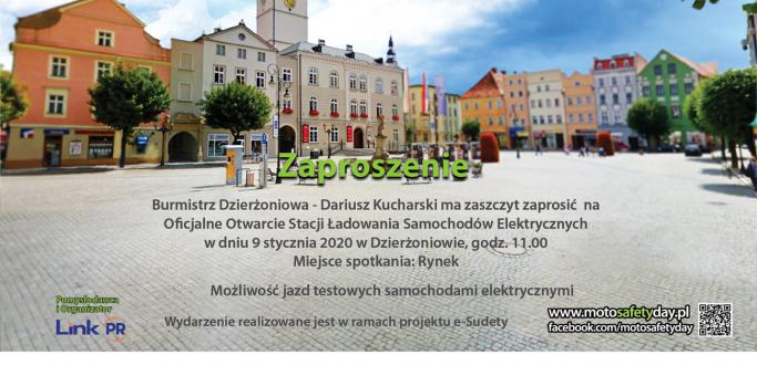 Dzierżoniów jest kolejnym miastem, w którym działa stacja bezpłatnego ładowania samochodów elektrycznych, która powstała dzięki projektowi e-Sudety. Jej symboliczne otwarcie odbędzie się 9 stycznia. Od godziny 11.00 na Rynku będzie można sprawdzić jak jeździ osobowy "elektryk". 