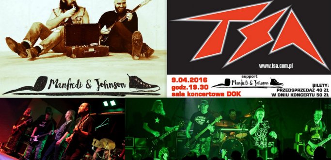 Polski zespół rockowy zaliczany do prekursorów heavy metalu w Polsce – TSA (Tajne Stowarzyszenie Abstynentów) – zagra w Dzierżoniowskim Ośrodku Kultury 9 kwietnia. Jako support zobaczymy wrocławską grupę Manfredi & Johnson grającą bluesa i funky z elementami jazzu. Bilety kosztują w przedsprzedaży 40 zł, w dniu koncertu 50 zł.